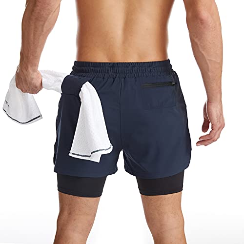 Surenow Men's Quick Dry 2 in 1 Running Shorts for Workout with Liner and Zip Pockets
| Surenow Men's Running Shorts wit